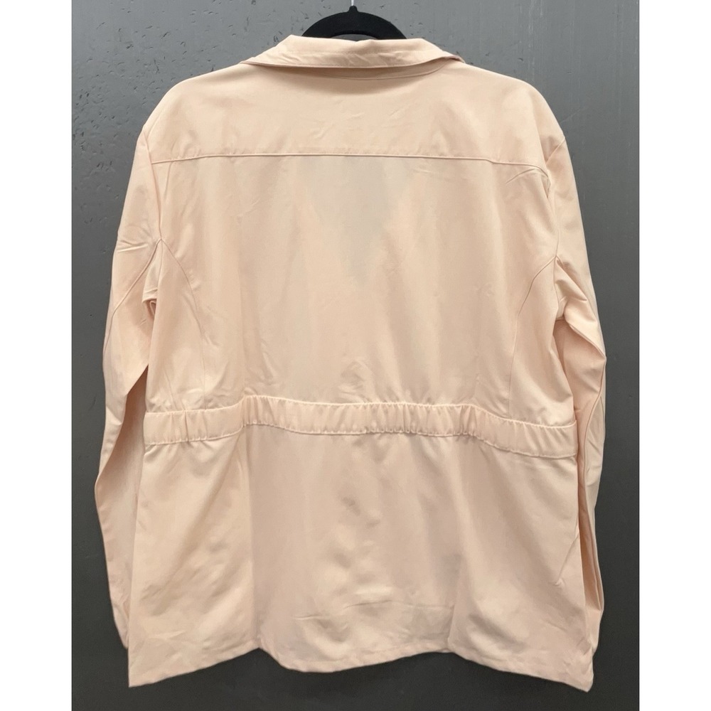 Windbreaker Jacket Women L Petal Pink Full Zip Pockets Athleisure Coastal Hike - Picture 5 of 12